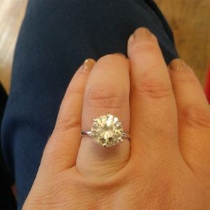 white gold 3.5 carat moissanite ring